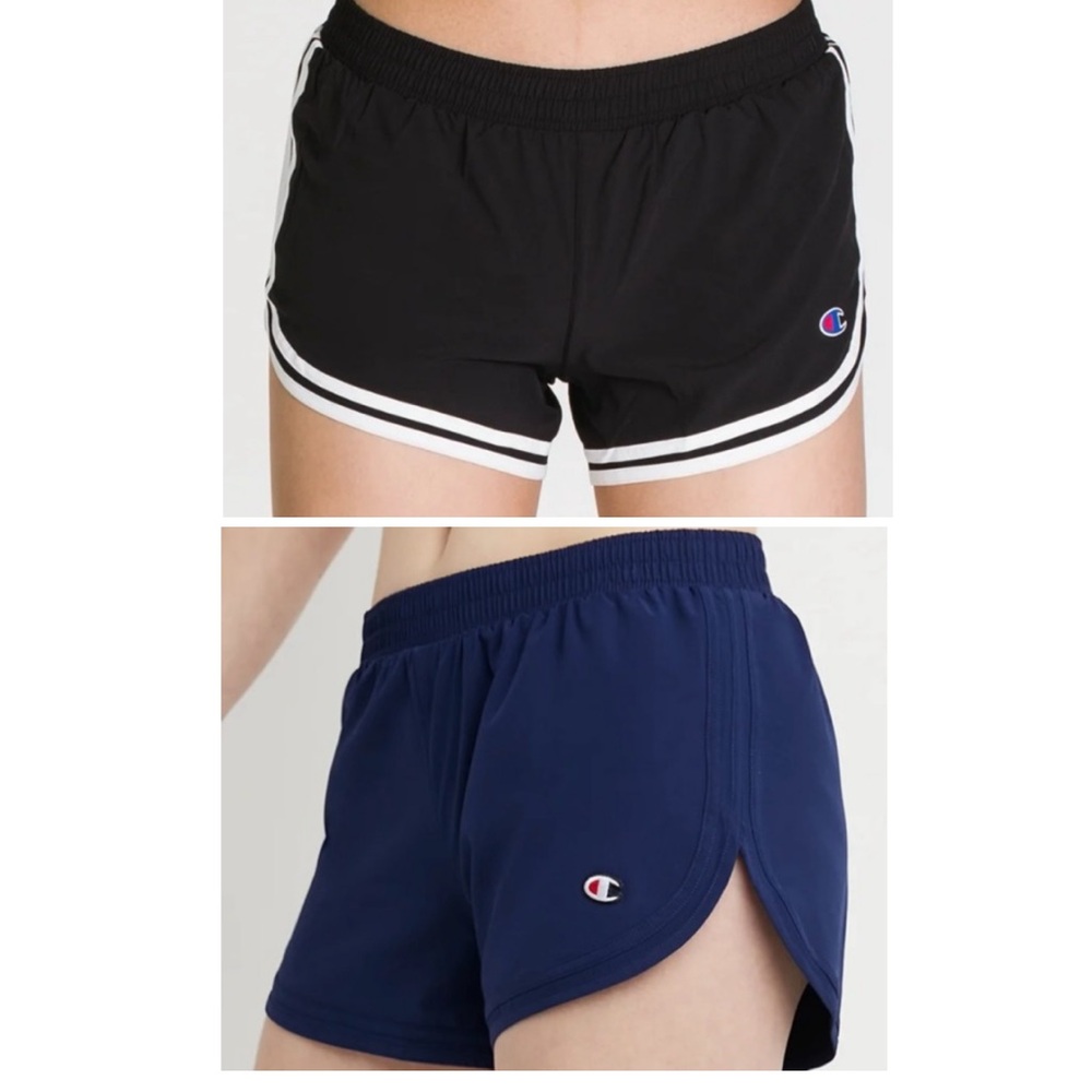 CHAMPION 3.5” Athletic Varsity Shorts Bundle / C Logo, Black & Navy, Size Large